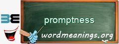 WordMeaning blackboard for promptness